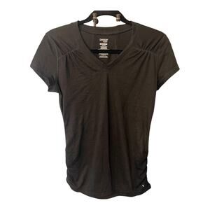 Danskin Now Black Fitted Short Sleeve T-Shirt Size Small